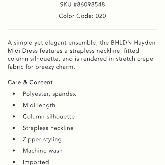 BLHDN Hayden Crepe Stretch Strapless Midi Dress Brown - Picture 3 of 5